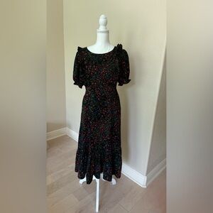 Sugarlips Black and Red Cold Shoulder Sundress